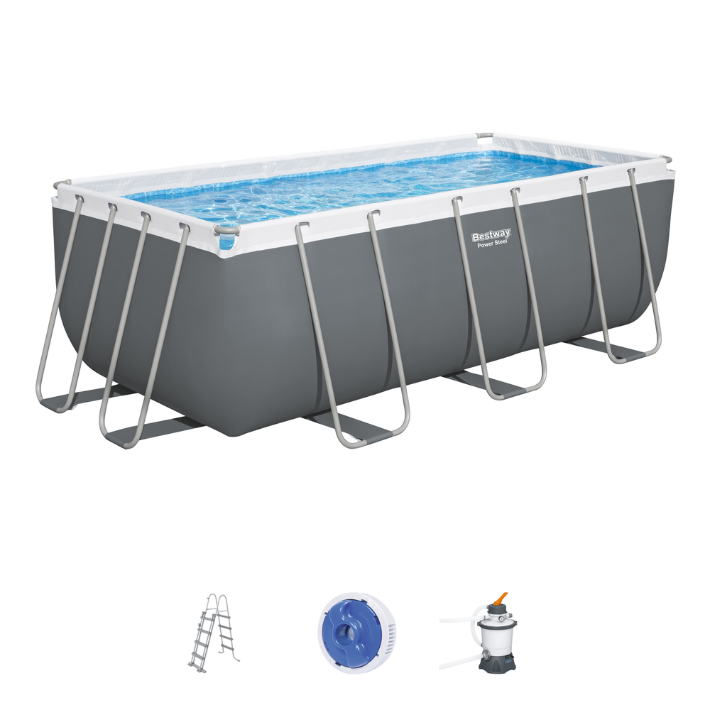 Stovas prie baseino 412 cm x 201 cm x 122 cm POWER STEEL BESTWAY