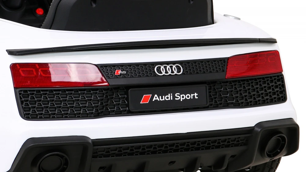 Lean Cars Vienvietis elektromobilis vaikams: Audi R8 Lift A300, baltos spalvos