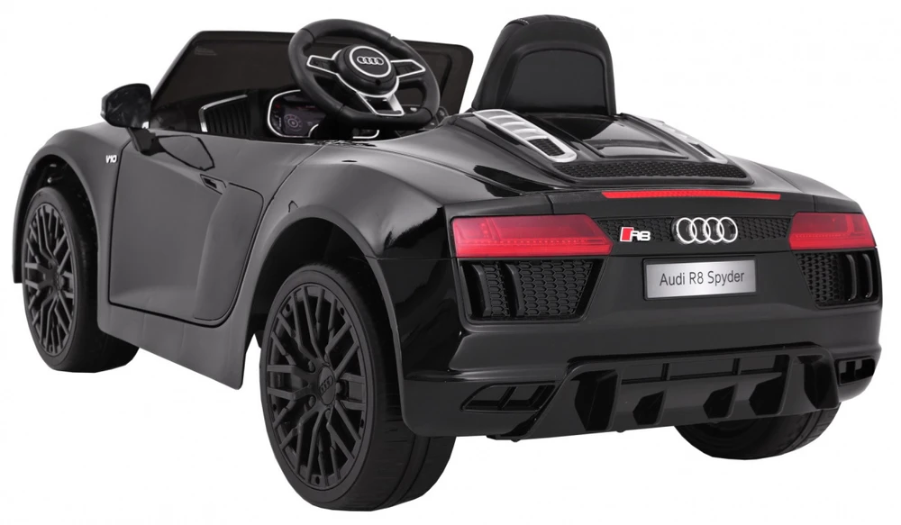 Ramiz Elektromobilis Audi R8 Spyder, juodas