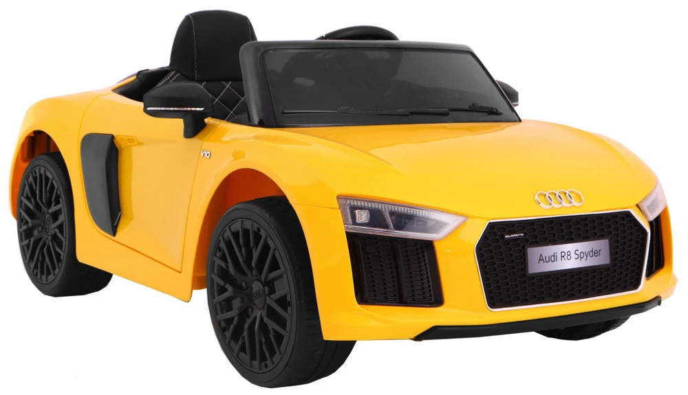 Ramiz Elektromobilis Audi R8 Spyder, geltonas
