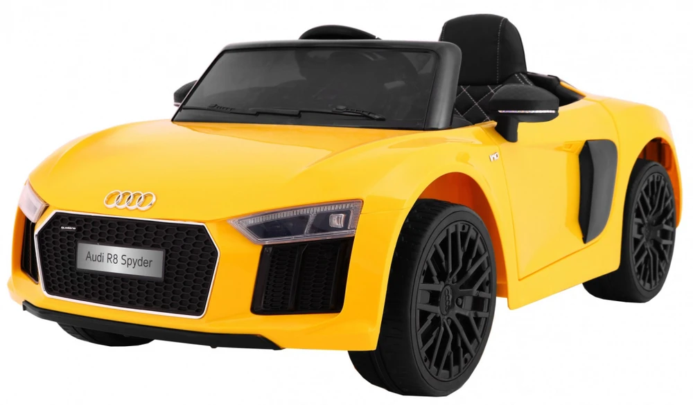 Ramiz Elektromobilis Audi R8 Spyder, geltonas