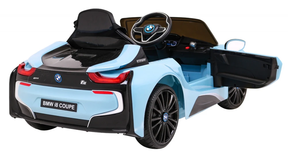 Ramiz Elektrinė mašina vaikams BMW I8 LIFT mėlynos spalvos
