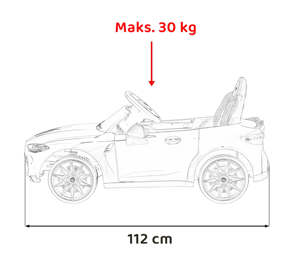 Ramiz Vaikiškas elektromobilis BMW M4 raudonas