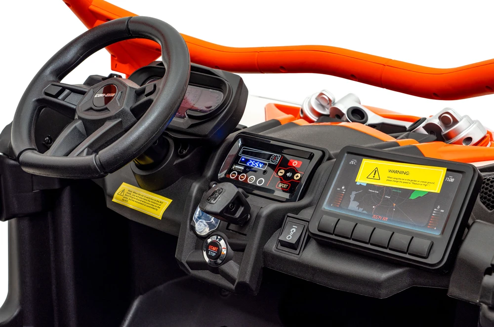 Ramiz Dvivietis elektromobilis vaikams can-am MAVERICK 24v14Ah orandžinis