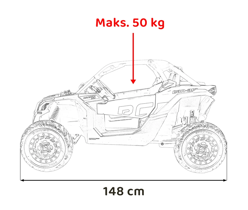 Ramiz Dvivietis elektromobilis vaikams can-am MAVERICK 24v 14Ah juodas