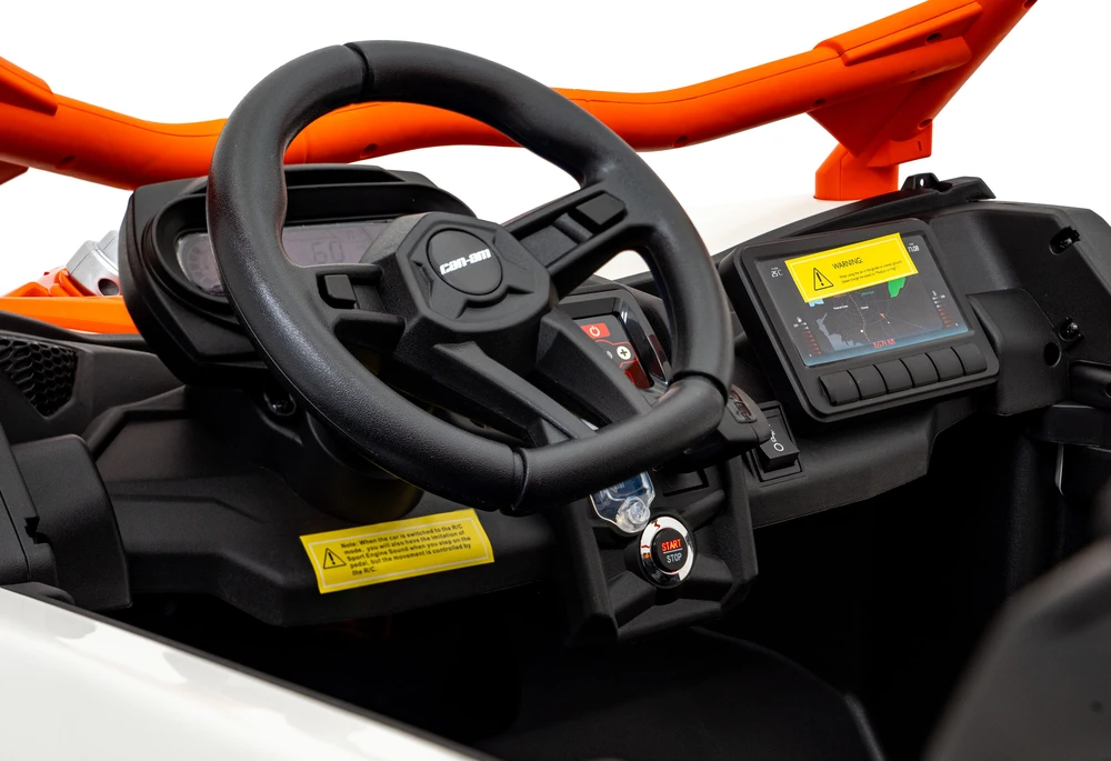 Ramiz Dvivietis elektromobilis vaikams can-am MAVERICK 24v14Ah orandžinis