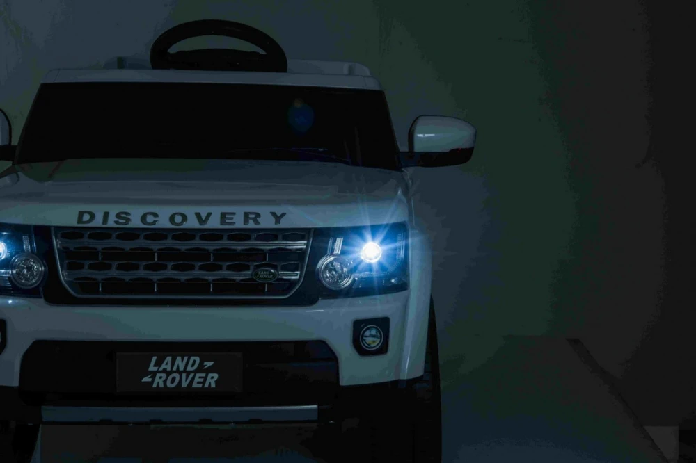 Ramiz Elektromobilis Land Rover Discovery, baltas