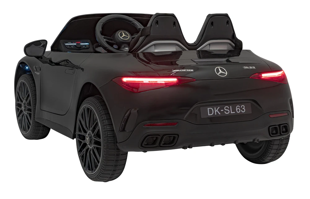Vaikiškas elektrinis Mercedes Benz AMG SL63 su LED šviesomis ir muzikos funkcija