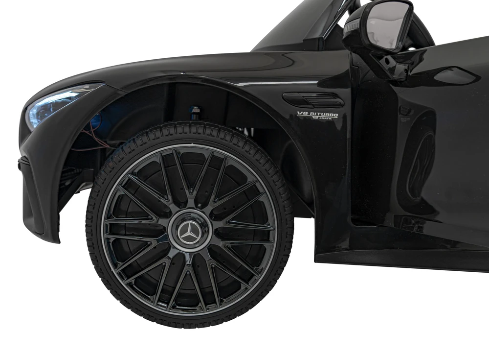 Vaikiškas elektrinis Mercedes Benz AMG SL63 su LED šviesomis ir muzikos funkcija