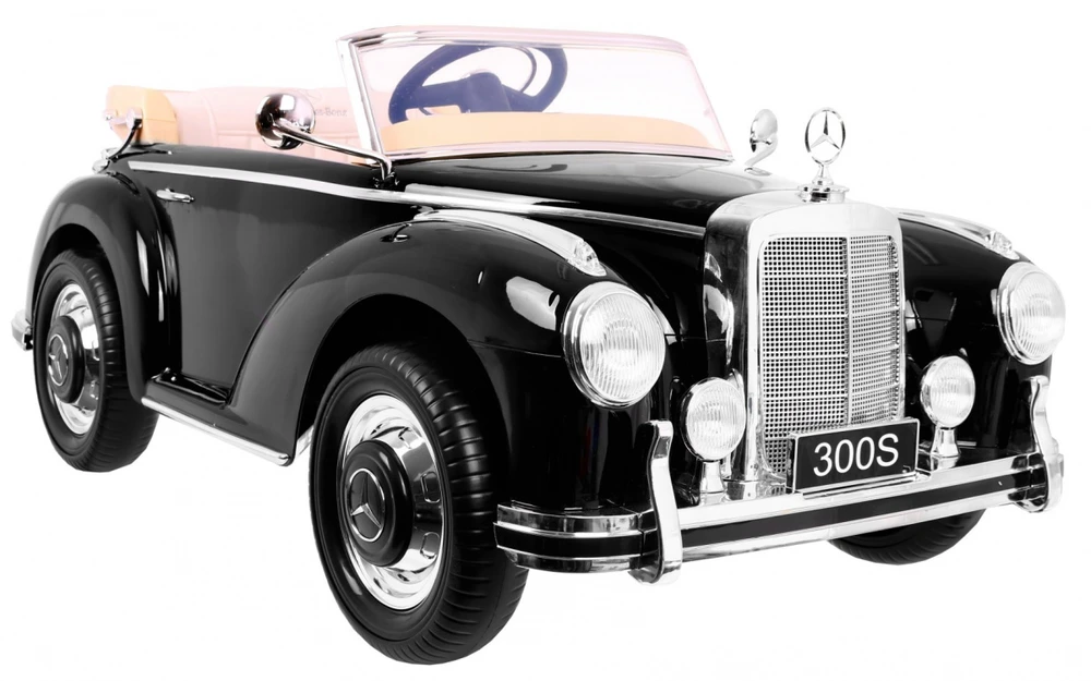 Ramiz Elektromobilis Mercedes Benz 300S Retro, lakuotas juodas