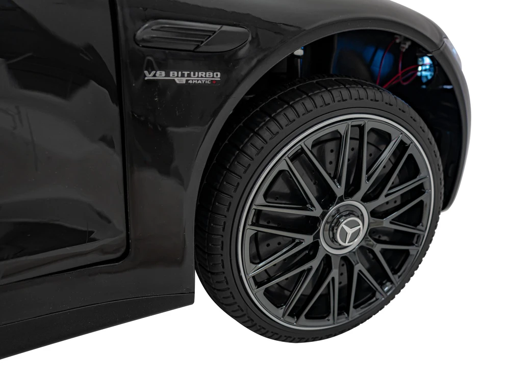 Vaikiškas elektrinis Mercedes Benz AMG SL63 su LED šviesomis ir muzikos funkcija