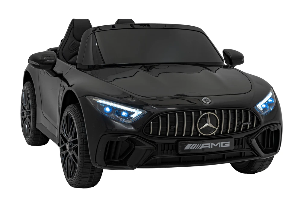 Vaikiškas elektrinis Mercedes Benz AMG SL63 su LED šviesomis ir muzikos funkcija