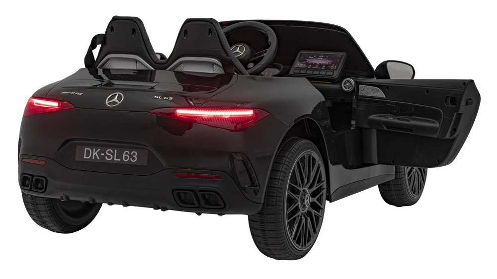 Vaikiškas elektrinis Mercedes Benz AMG SL63 su LED šviesomis ir muzikos funkcija