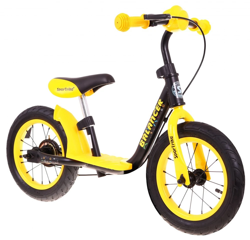 Balansinis dviratis SporTrike, juodas/geltonas