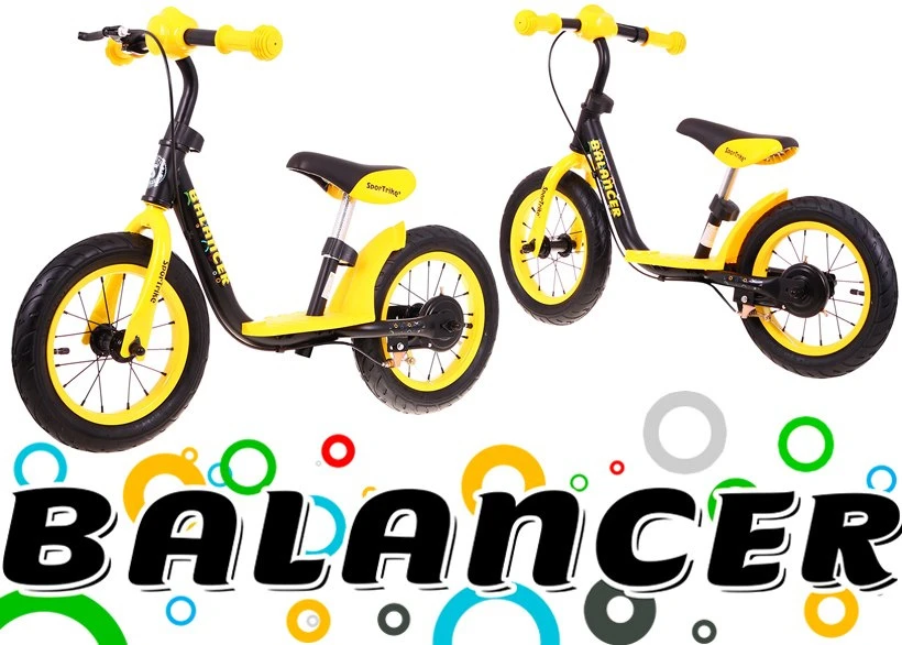 Balansinis dviratis SporTrike, juodas/geltonas
