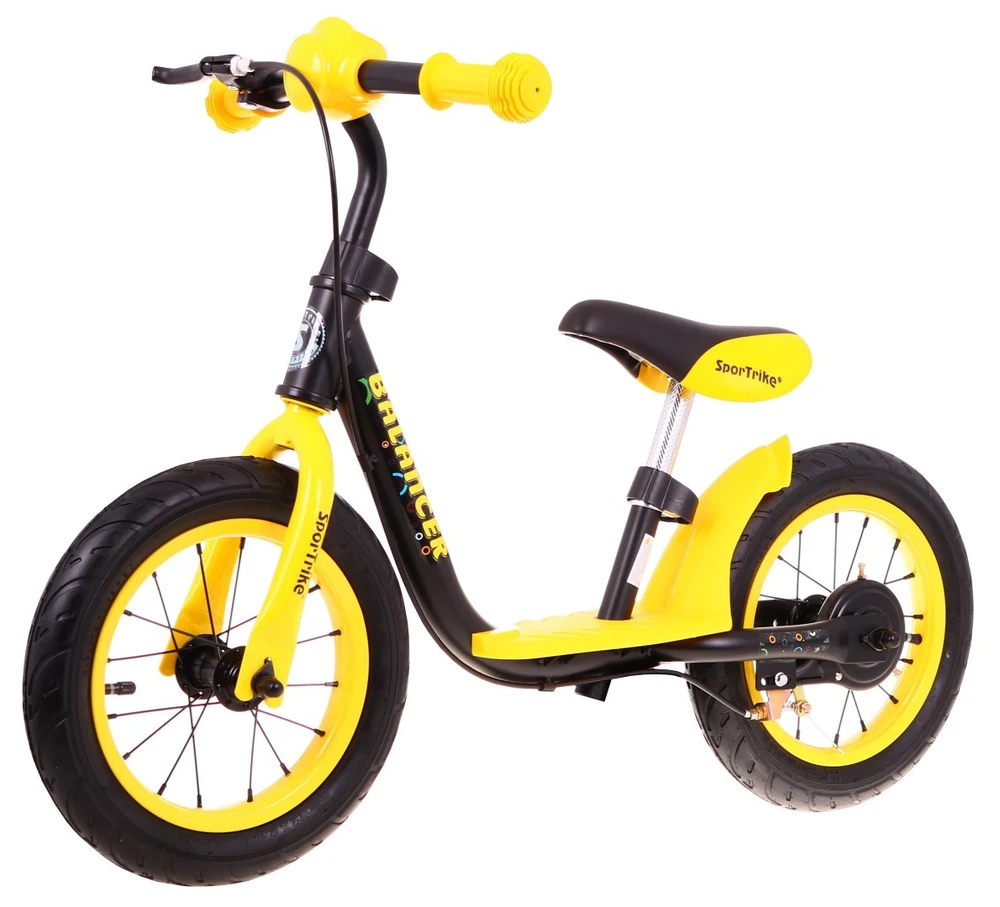 Balansinis dviratis SporTrike, juodas/geltonas