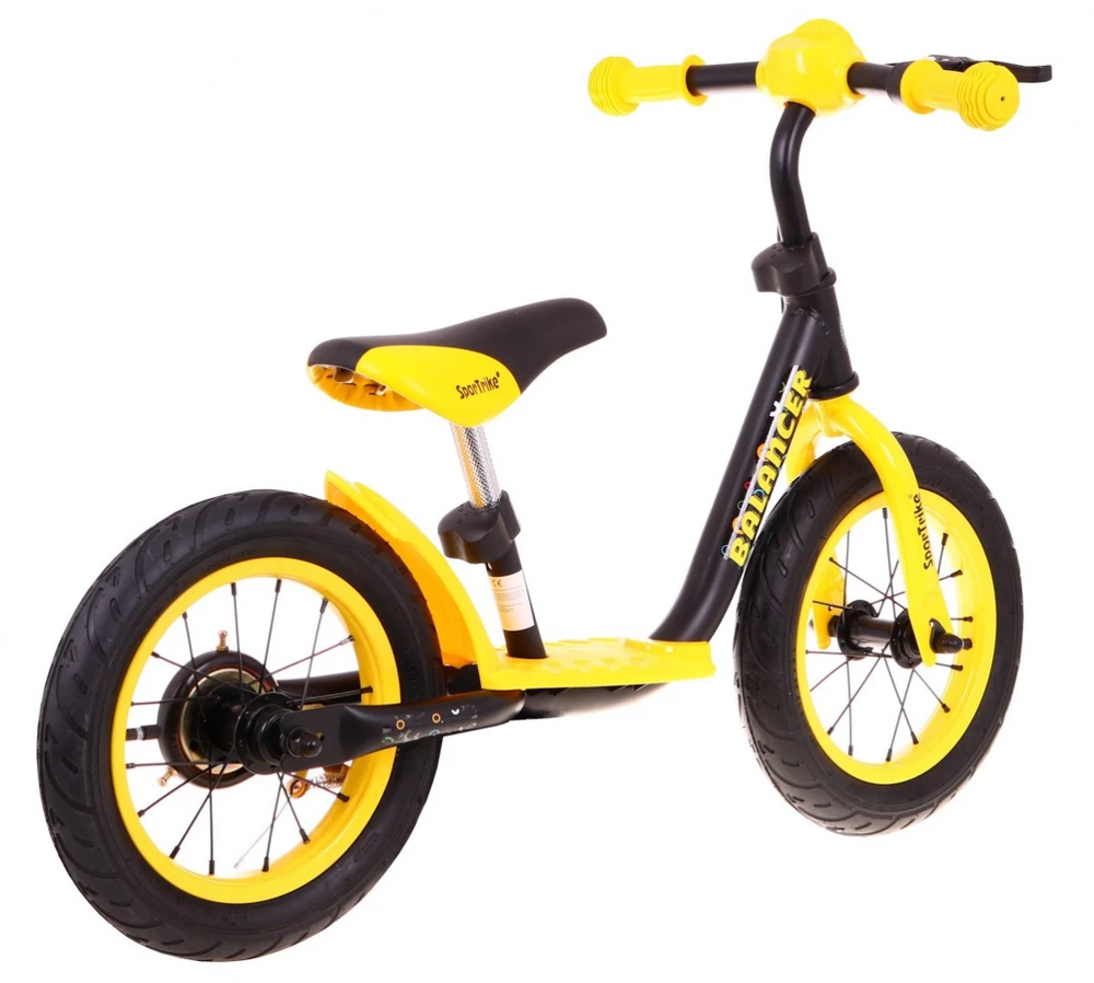 Balansinis dviratis SporTrike, juodas/geltonas