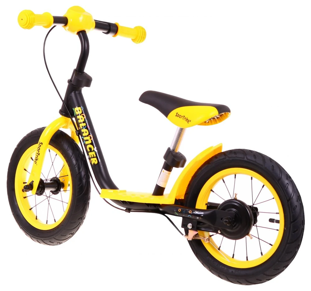 Balansinis dviratis SporTrike, juodas/geltonas