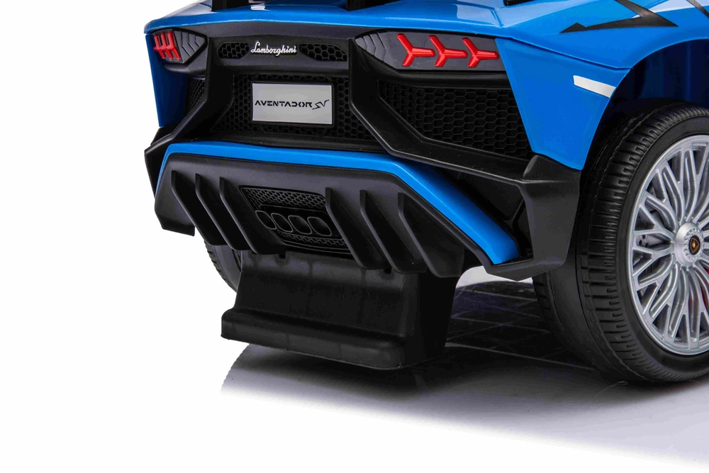 Ramiz Vaikiškas Lamborghini Aventador SV elektrinis triratukas su garsais ir LED šviesomis, iki 30 kg, juodas