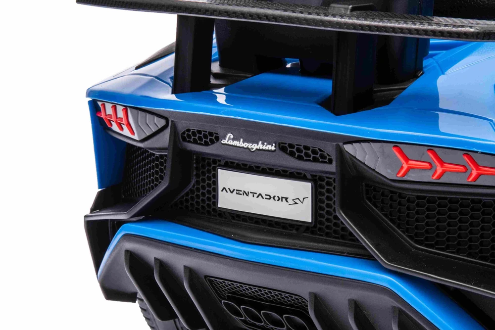 Ramiz Vaikiškas Lamborghini Aventador SV elektrinis triratukas su garsais ir LED šviesomis, iki 30 kg, juodas