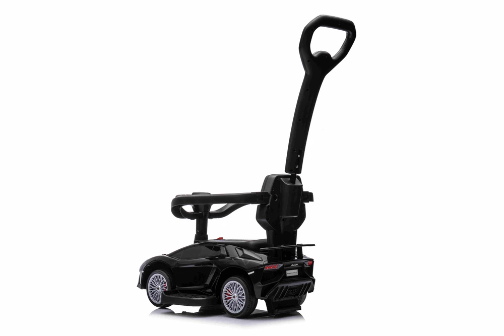 Roger Vaikiškas Lamborghini Aventador SV elektrinis triratukas su garsais ir LED šviesomis, iki 30 kg, juodas
