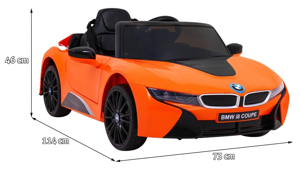 Ramiz Elektrinė mašina vaikams BMW I8 LIFT oranžinės spalvos