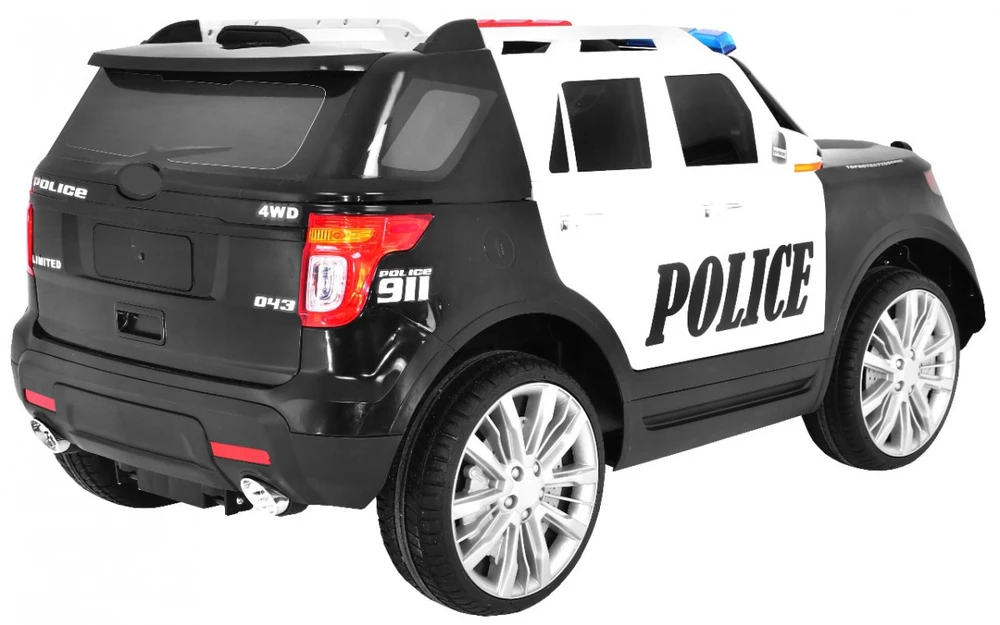 Ramiz Elektromobilis Policija + Sirenos + Megafonas, Juodas
