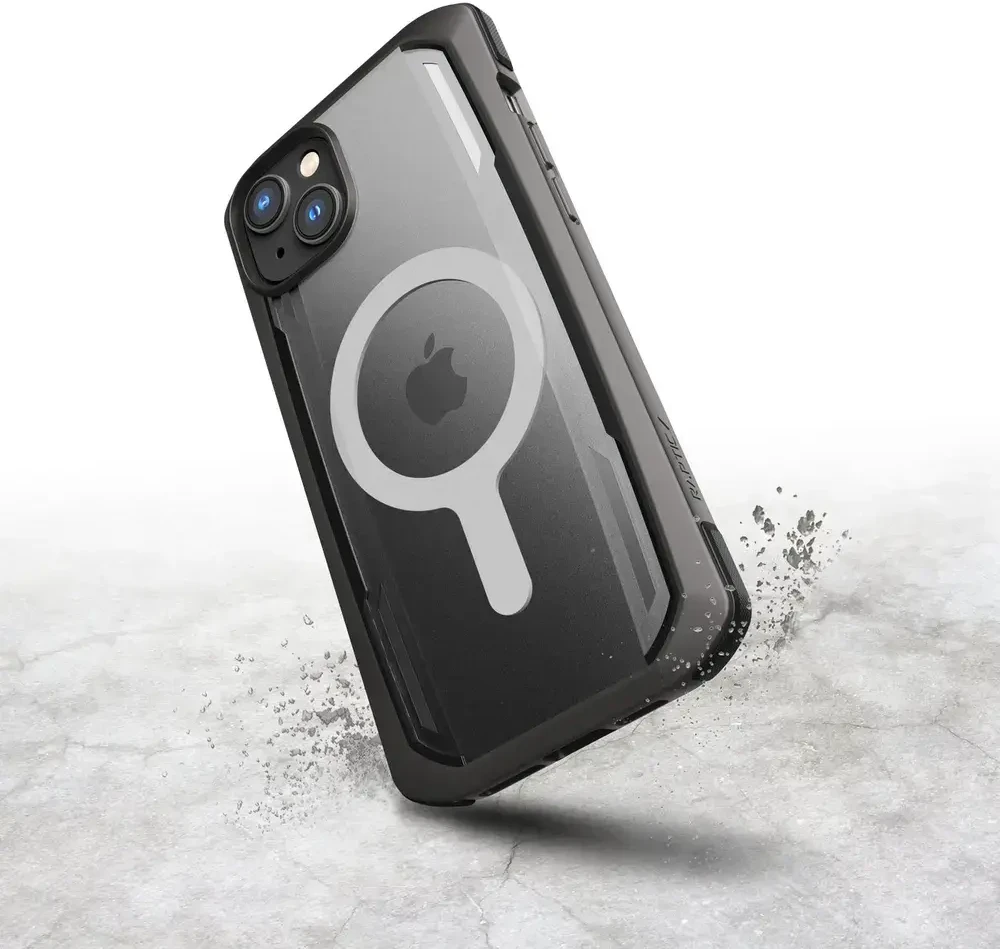 Raptic X-Doria Secure iPhone 14 Plus su MagSafe šarvuotas dėklas telefonui, juodos spalvos