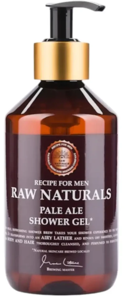 Raw Naturals Pale Ale 100% vegan Gaivinantis ir vyriškas Valomasis Dušo želė Kūnas ir Plaukai Visų tipų odai, 300 ml