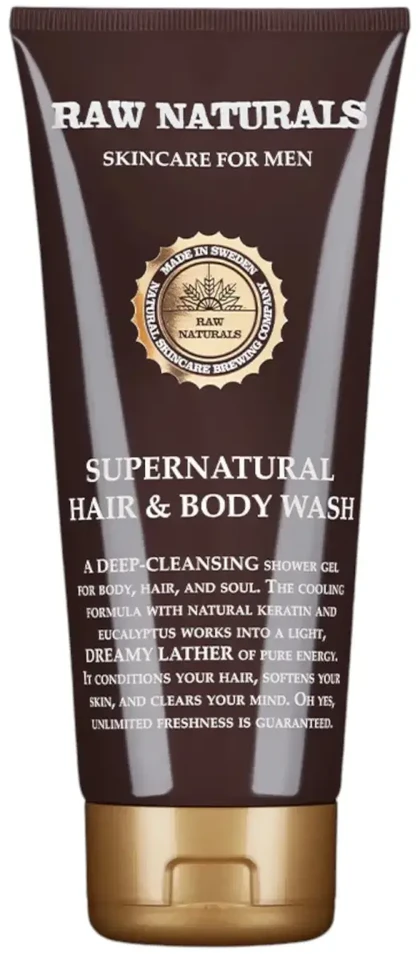 Raw Naturals Supernatural 100% vegan Hair Šampūnas Conditioner & Dušo želė 3-In-1, 200 ml
