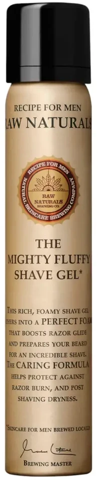 „Raw Naturals“ drėkinamasis skutimosi gelis „The Mighty Fluffy“, 75 ml