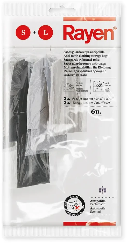 Rūbų maišas Rayen, 150 cm x 65 cm, 6 vnt.