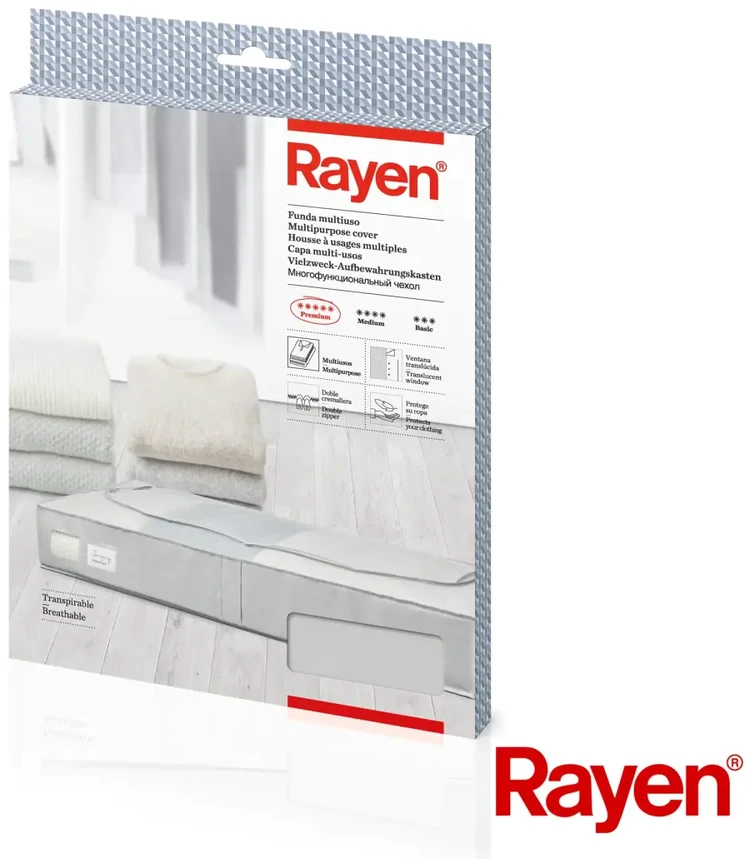 Medžiaginis rūbų krepšys Premium Rayen 103x16x45cm pilkas