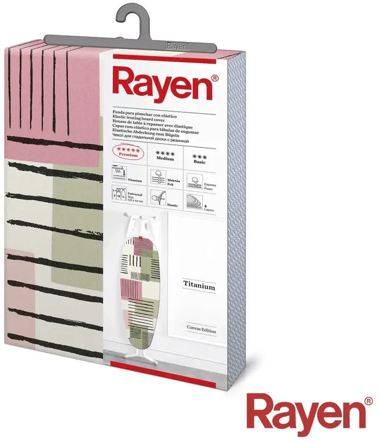 Rayen raštuotas lyginimo lentos užvalkalas - 127 x 51 cm