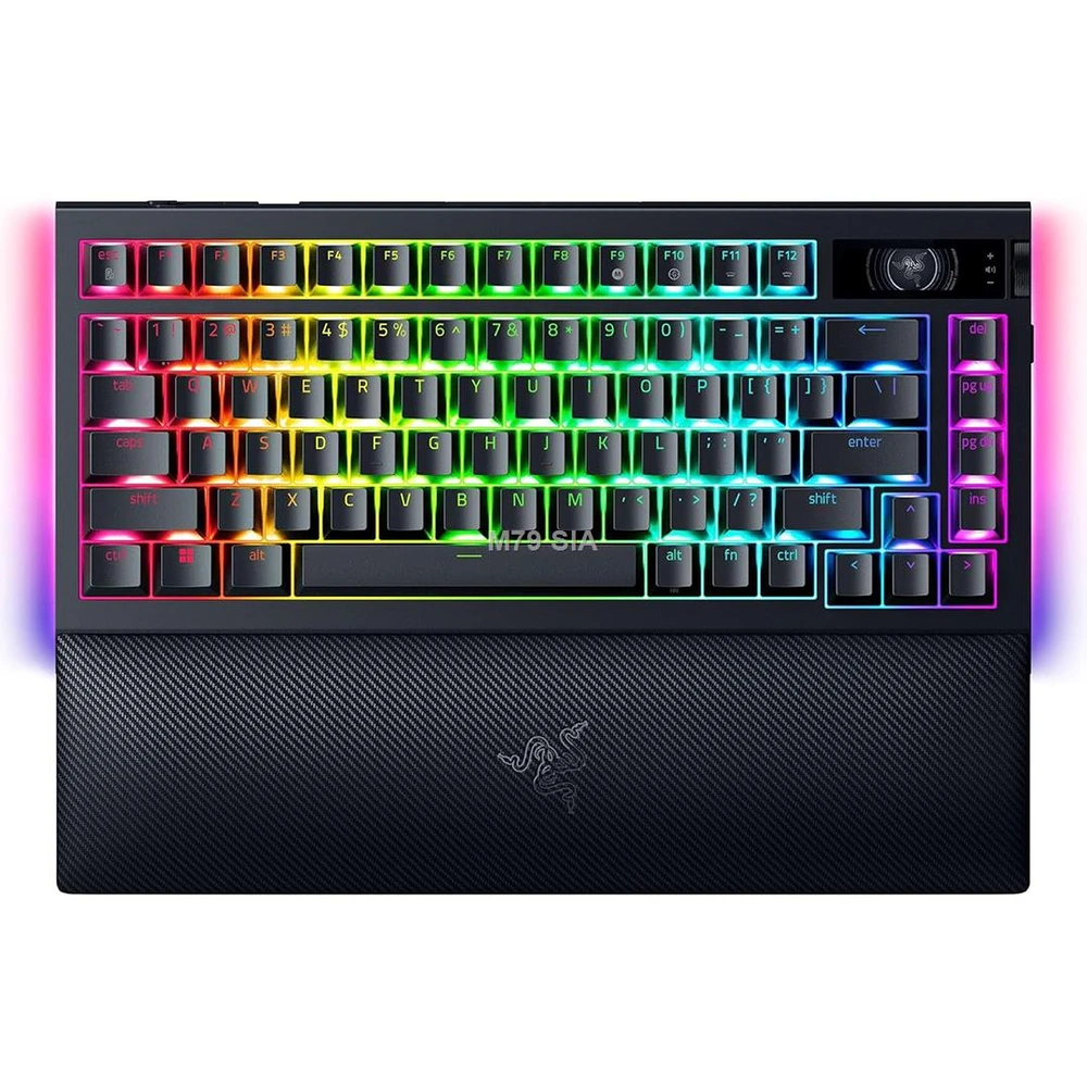 Razer | BlackWidow V4 Pro 75% | Mechaninė klaviatūra žaidimams | 4K Hz Wireless | US | Juodas | Oranžinis Tactile Switches Gen‑3 | Belaidė jungtis
