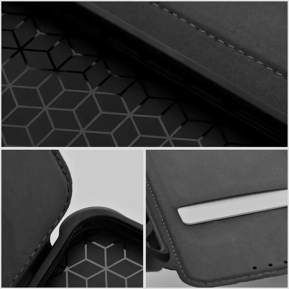OEM atverčiamas dėklas iPhone 15 Razor Book juodas