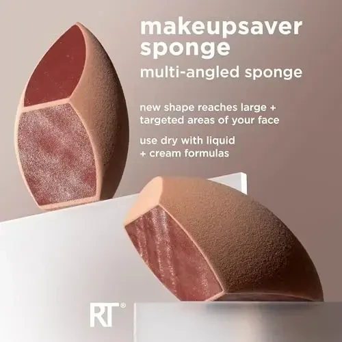 Real Techniques Makiažo kempinėlė ir šepetėliai 3 vnt.