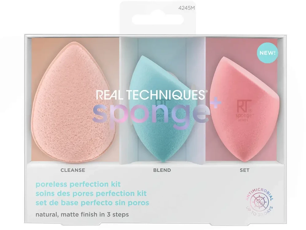 Real Techniques Makiažo kempinė Pro-Matte Porų nepralaidi 3 vnt.