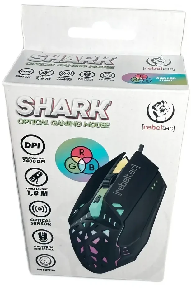 Rebeltec pelė žaidimams SHARK 800/2400 DPI