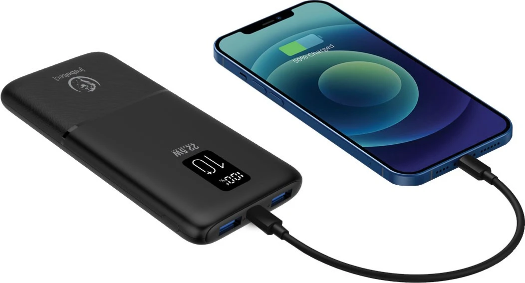 "Rebeltec" powerbank P10 22,5W 10000mAh juodas
