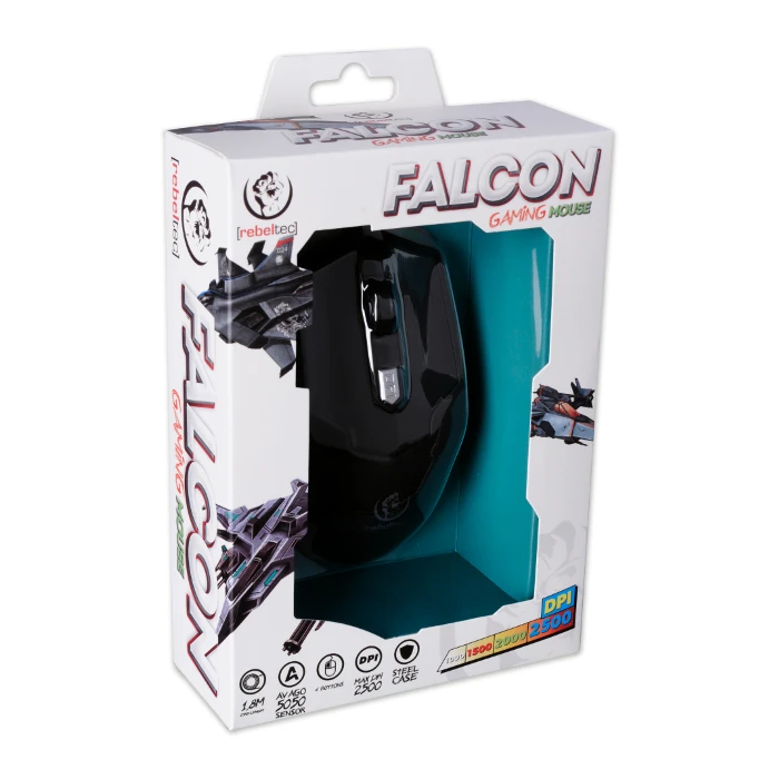 Pelė žaidimams Rebeltec Falcon, juoda