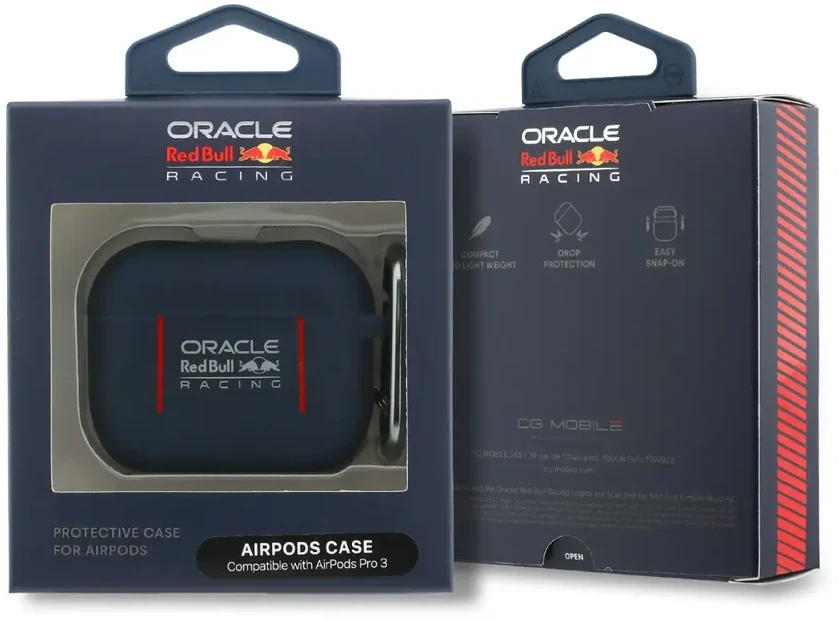 Red Bull Raudona Bull „Raudona Bull Lines“ silikoninis dėklas, skirtas „AirPods Pro 3“, tamsiai mėlynas