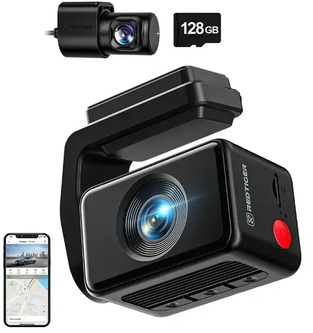 REDTIGER F4 Pro WiFi 4K + 1080p 128GB Dash Cam