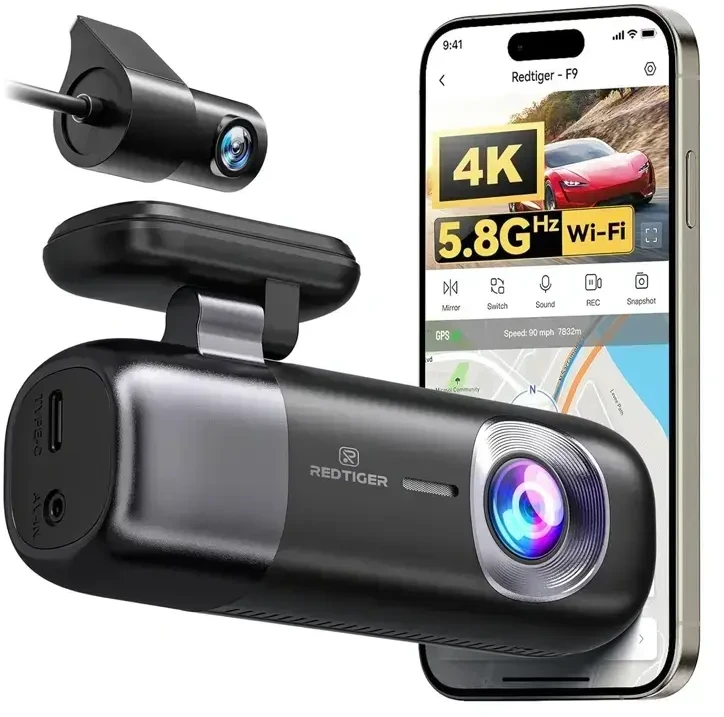 REDTIGER F9 WiFi 4K + 1080p Dash Cam