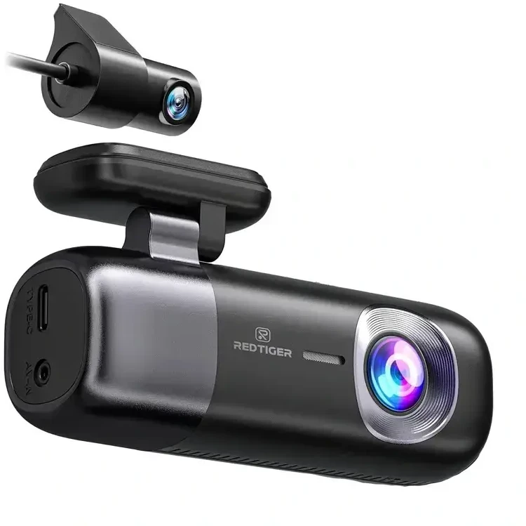 Automobilio Vaizdo Registratorius - REDTIGER F9 4K Wi‑Fi + 1080p Galinė Kamera