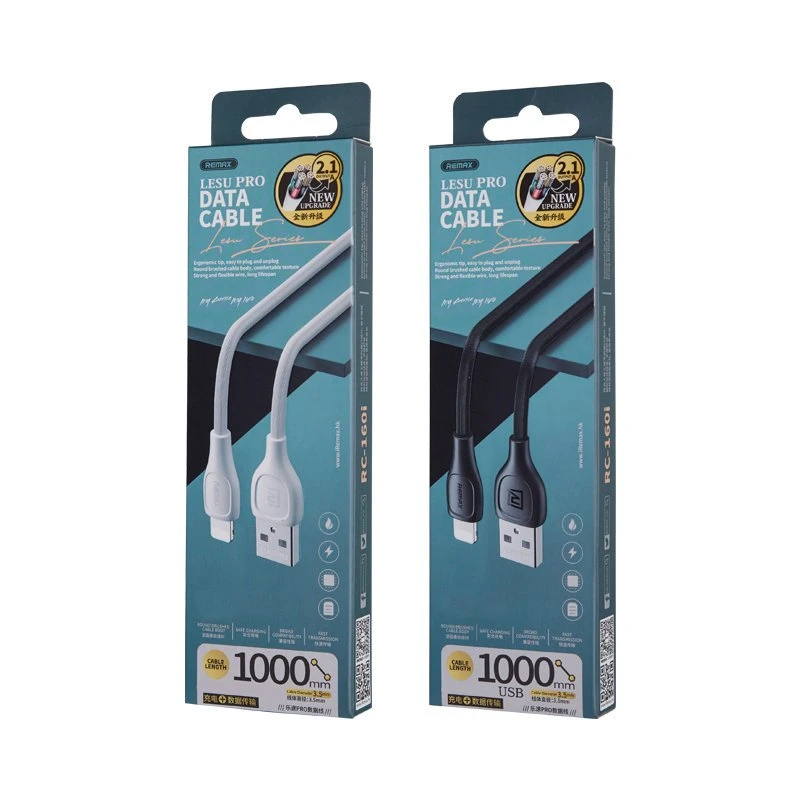 USB Micro Remax Lesu Pro laidas, 1m (baltas)