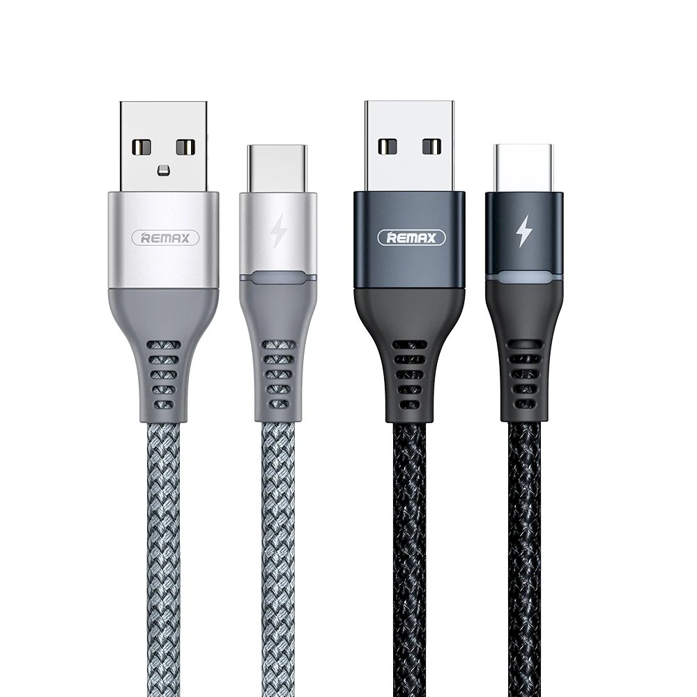 REMAX Colorful Light 2.4A duomenų perdavimo kabelis RC-152a (USB-Type C ): Spalva - Juoda