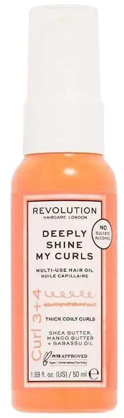 Revolution Haircare London Curl 3+4 Deeply Shine My Curls Daugiafunkcis plaukų aliejus plaukų aliejus ir serumas moterims, 50 ml