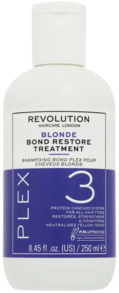Revolution Haircare London Plex 3 Skirtas šviesiems plaukams Bond Restore Treatment Hair Mask moterims, 250 ml