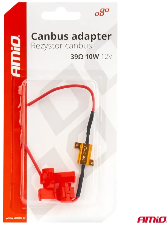 Canbus rezistorius LED lemputėms 39 omų 10 W amio-04091